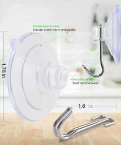 Alternative view of Suction Cup Hooks. Transparent PVC Removable Reusable. for Glass Windows. Mirrors. Doors. Tiles. 15 Pack