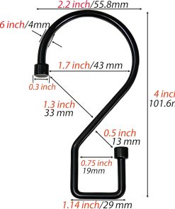 Alternative view of 12Pcs S Hooks for Hanging. 4 inch Heavy Duty Large S Hooks. Reversible Black Metal S Shaped Hooks for Kitchen. Bathroom. Garden. Indoor. Outdoor