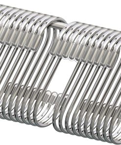 20 Pack S Hooks for Hanging. 3.4 Inch Metal S Shaped Hook Heavy Duty Hanging Hooks for Pots. Pans. Plants. Bags. Cups. Clothes (Silver)