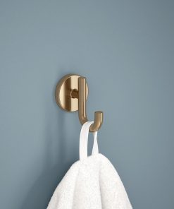 Alternative view of Delta Trinsic (1-Pack) Towel Hooks Champagne Bronze Single Bathroom Hooks Wall Mounted for Robes & Towels Hand Towel Hook Holder Kitchen. Bathroom Accessories